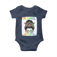 Autism Acceptance Baby Onesie Neurodivergent Support Messy Bun Ribbon Puzzle