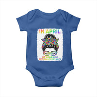 Autism Acceptance Baby Onesie Neurodivergent Support Messy Bun Ribbon Puzzle