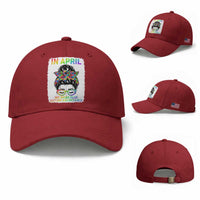 Autism Acceptance Baseball Cap Neurodivergent Support Messy Bun Ribbon Puzzle