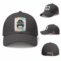 Autism Acceptance Baseball Cap Neurodivergent Support Messy Bun Ribbon Puzzle