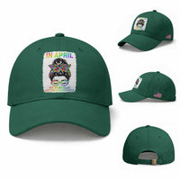 Autism Acceptance Baseball Cap Neurodivergent Support Messy Bun Ribbon Puzzle