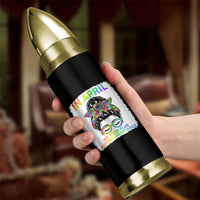 Autism Acceptance Bullet Tumbler Neurodivergent Support Messy Bun Ribbon Puzzle