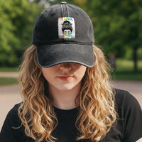 Autism Acceptance Washed Cotton Baseball Cap Neurodivergent Support Messy Bun Ribbon Puzzle