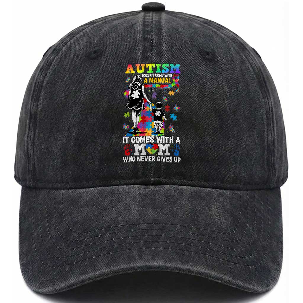 Autism Acceptance Washed Cotton Baseball Cap Doesn't Come with a Manual Autism Mom