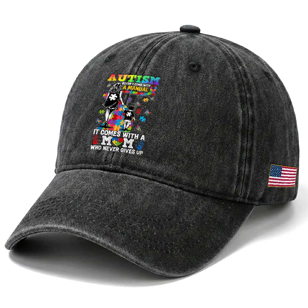 Autism Acceptance Washed Cotton Baseball Cap Doesn't Come with a Manual Autism Mom