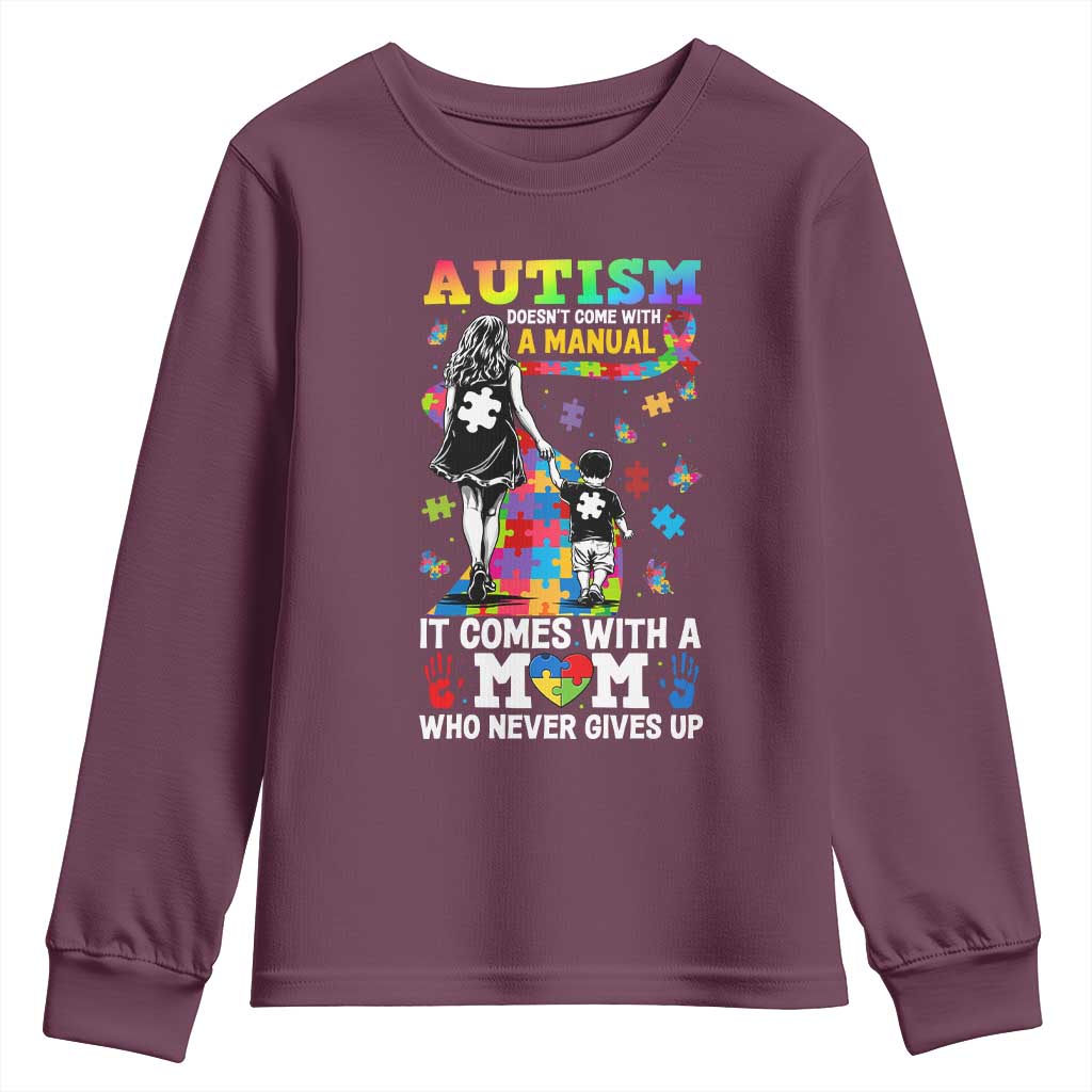 Autism Acceptance Youth Sweatshirt Doesn't Come with a Manual Autism Mom
