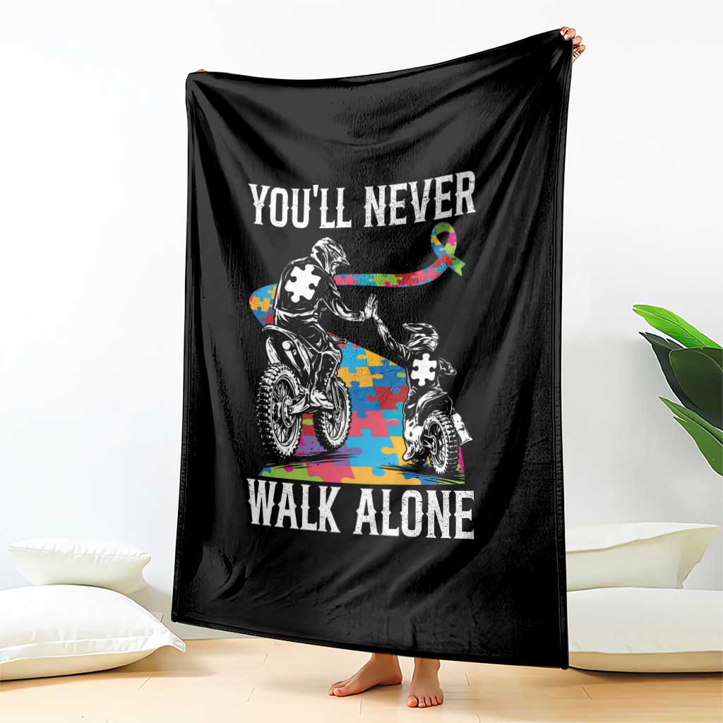 Autism Acceptance Throw Blanket Autism Dad Motocross Rider Father Son Support