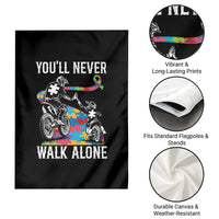Autism Acceptance Garden Flag Autism Dad Motocross Rider Father Son Support