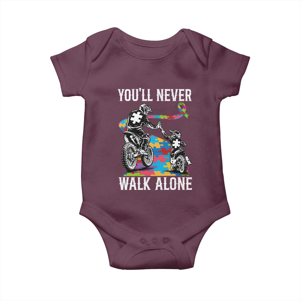 Autism Acceptance Baby Onesie Autism Dad Motocross Rider Father Son Support