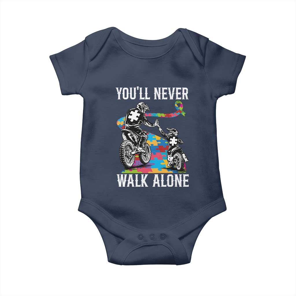 Autism Acceptance Baby Onesie Autism Dad Motocross Rider Father Son Support