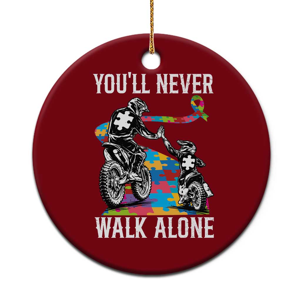 Autism Acceptance Ceramic Ornament Autism Dad Motocross Rider Father Son Support