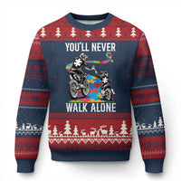 Autism Acceptance Ugly Christmas Sweater Autism Dad Motocross Rider Father Son Support