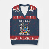 Autism Acceptance V-Neck Knit Sweater Vest Autism Dad Motocross Rider Father Son Support