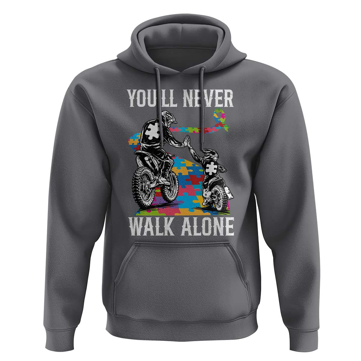 Autism Acceptance Hoodie Autism Dad Motocross Rider Father Son Support