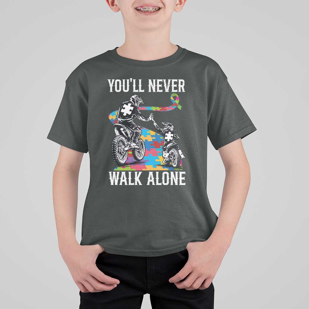 Autism Acceptance T Shirt For Kid Autism Dad Motocross Rider Father Son Support