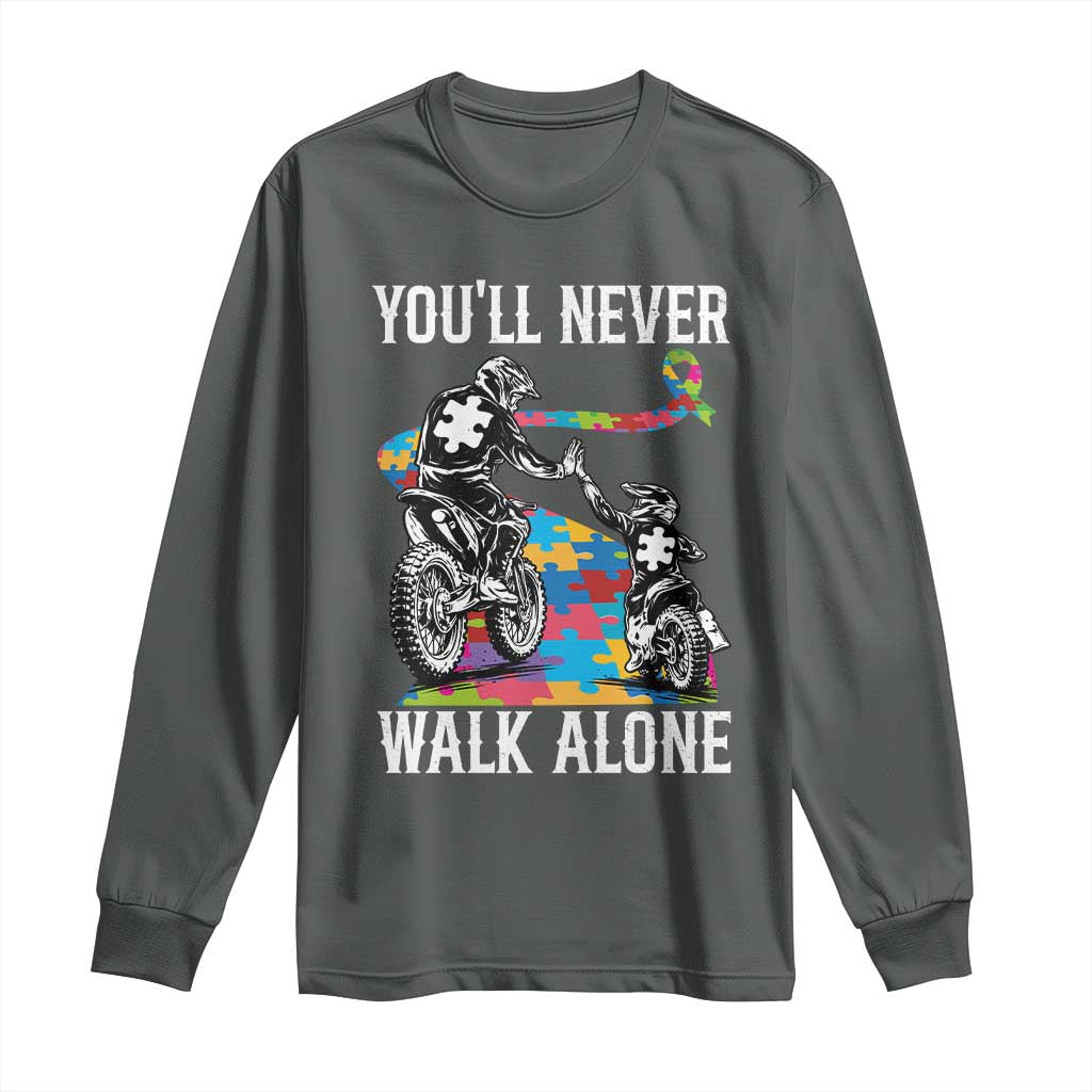 Autism Acceptance Long Sleeve Shirt Autism Dad Motocross Rider Father Son Support