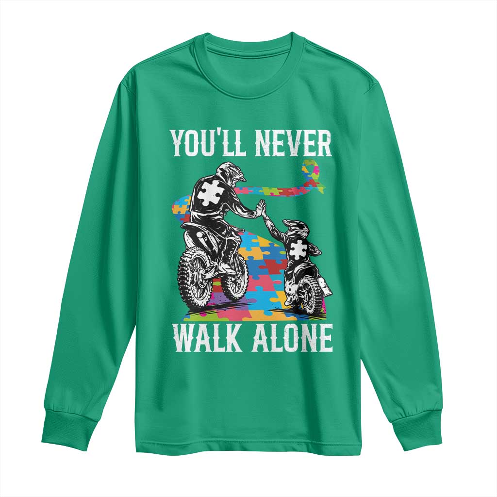 Autism Acceptance Long Sleeve Shirt Autism Dad Motocross Rider Father Son Support