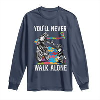 Autism Acceptance Long Sleeve Shirt Autism Dad Motocross Rider Father Son Support