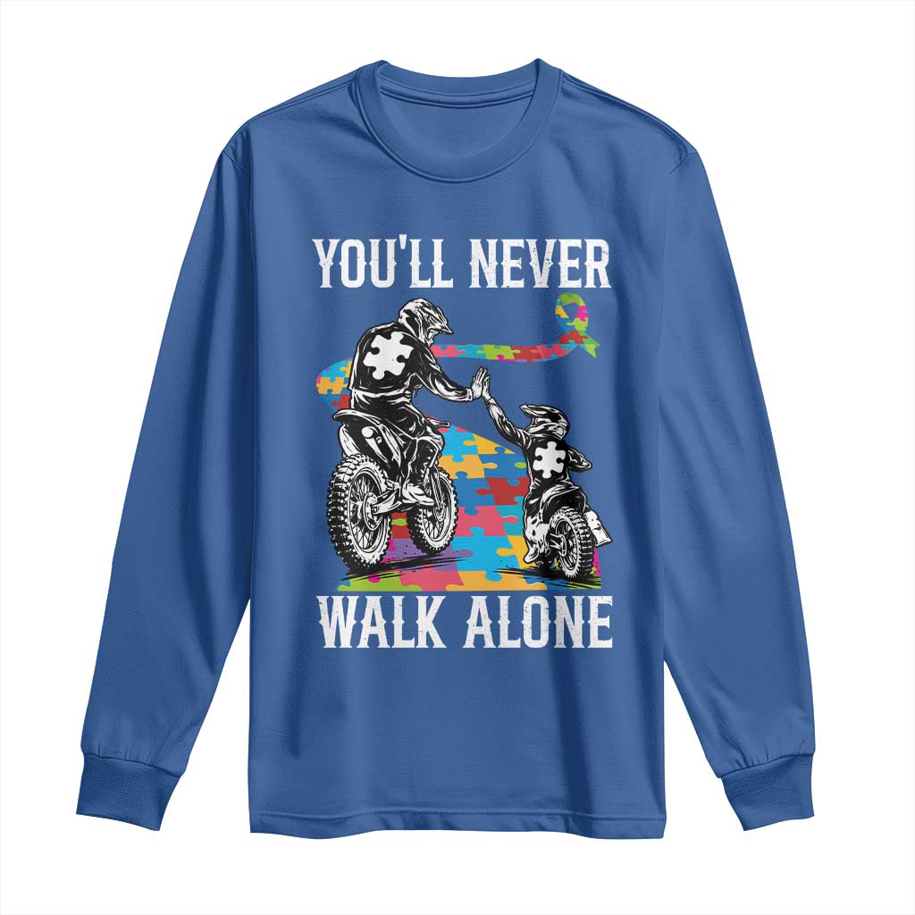 Autism Acceptance Long Sleeve Shirt Autism Dad Motocross Rider Father Son Support