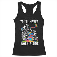 Autism Acceptance Racerback Tank Top Autism Dad Motocross Rider Father Son Support