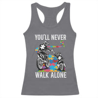 Autism Acceptance Racerback Tank Top Autism Dad Motocross Rider Father Son Support