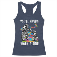 Autism Acceptance Racerback Tank Top Autism Dad Motocross Rider Father Son Support