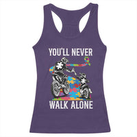 Autism Acceptance Racerback Tank Top Autism Dad Motocross Rider Father Son Support