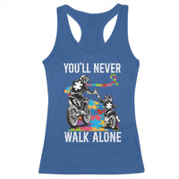Autism Acceptance Racerback Tank Top Autism Dad Motocross Rider Father Son Support