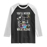 Autism Acceptance Raglan Shirt Autism Dad Motocross Rider Father Son Support