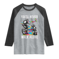 Autism Acceptance Raglan Shirt Autism Dad Motocross Rider Father Son Support