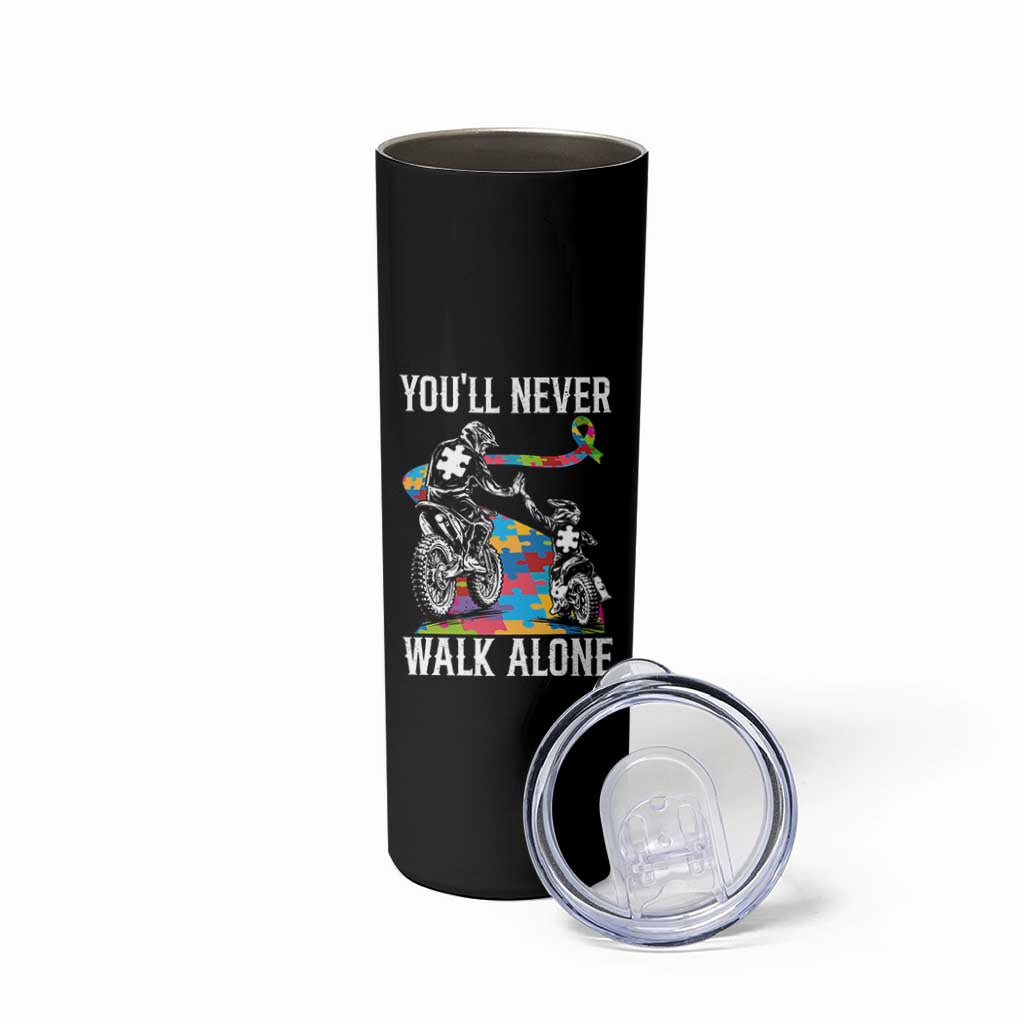 Autism Acceptance Skinny Tumbler Autism Dad Motocross Rider Father Son Support
