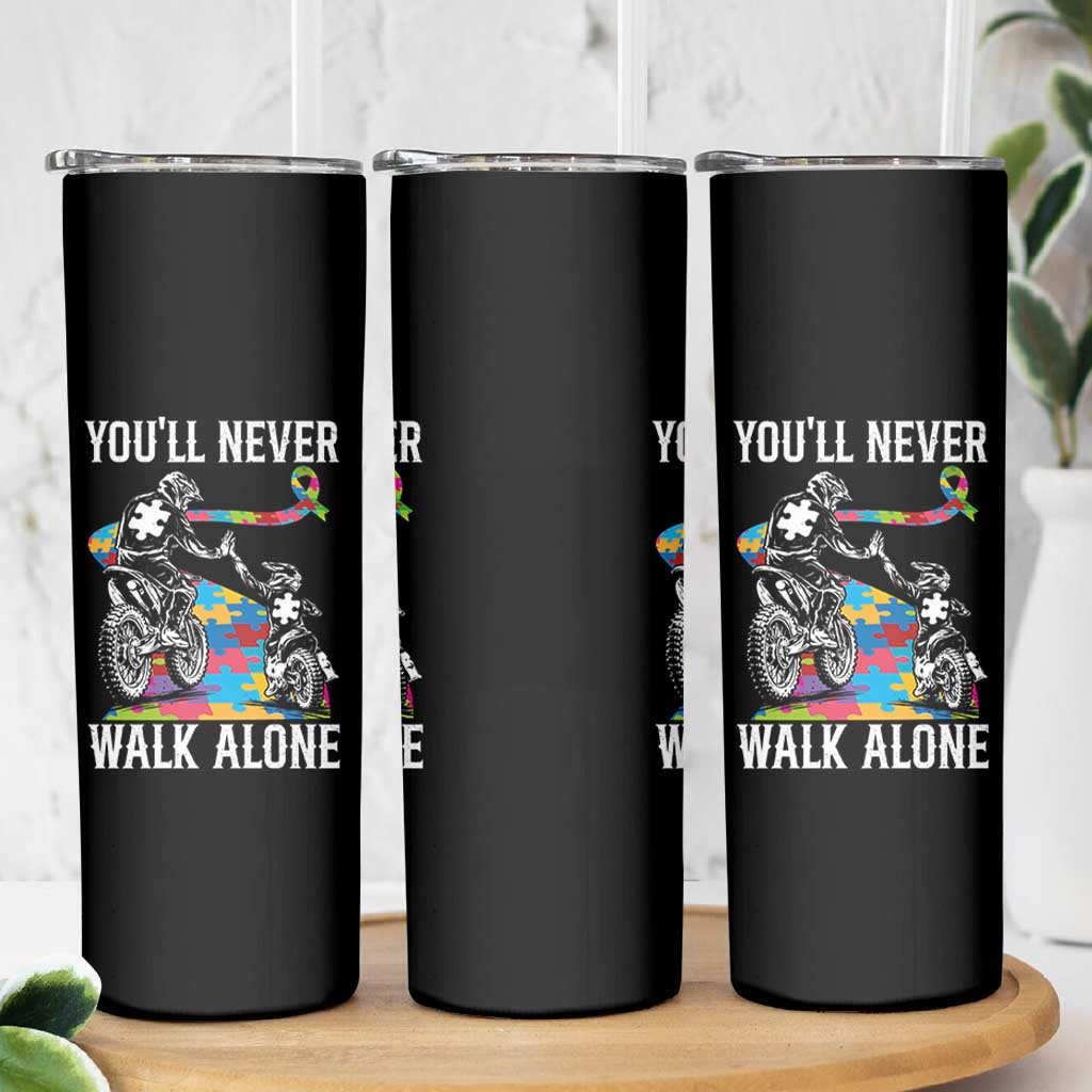 Autism Acceptance Skinny Tumbler Autism Dad Motocross Rider Father Son Support