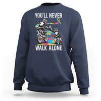 Autism Acceptance Sweatshirt Autism Dad Motocross Rider Father Son Support