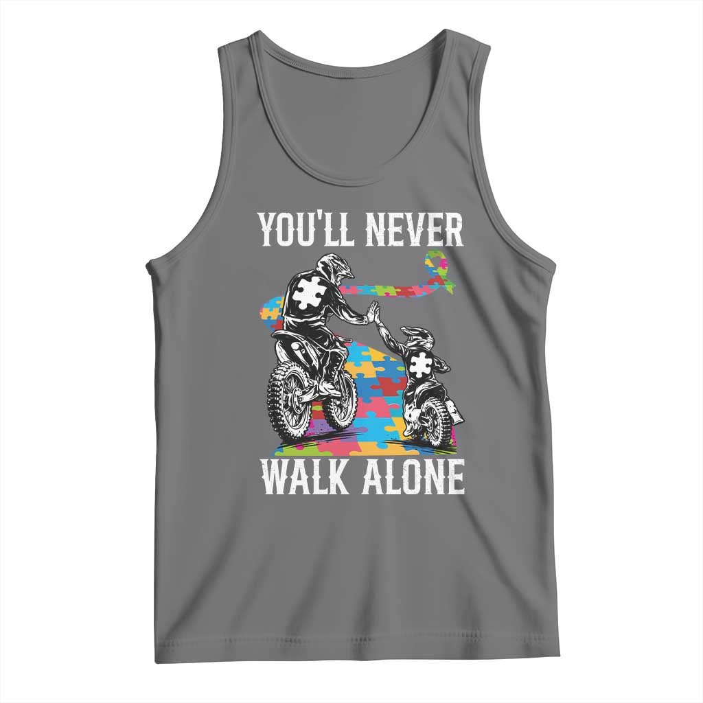 Autism Acceptance Tank Top Autism Dad Motocross Rider Father Son Support