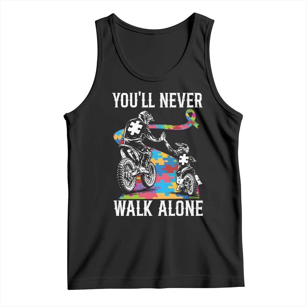 Autism Acceptance Tank Top Autism Dad Motocross Rider Father Son Support