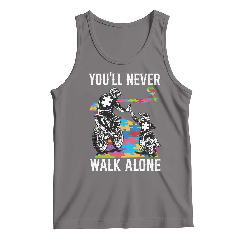 Autism Acceptance Tank Top Autism Dad Motocross Rider Father Son Support