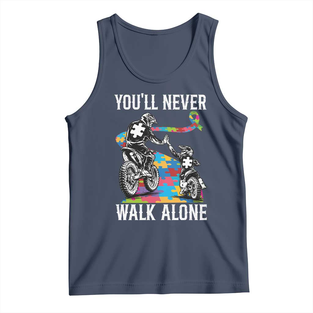 Autism Acceptance Tank Top Autism Dad Motocross Rider Father Son Support