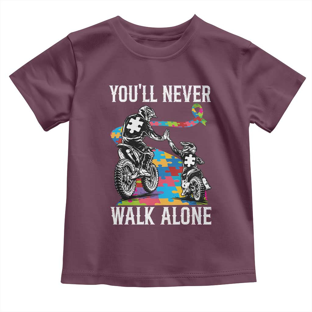 Autism Acceptance Toddler T Shirt Autism Dad Motocross Rider Father Son Support