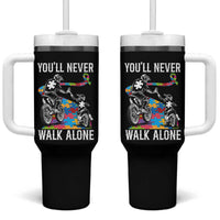 Autism Acceptance Tumbler With Handle Autism Dad Motocross Rider Father Son Support