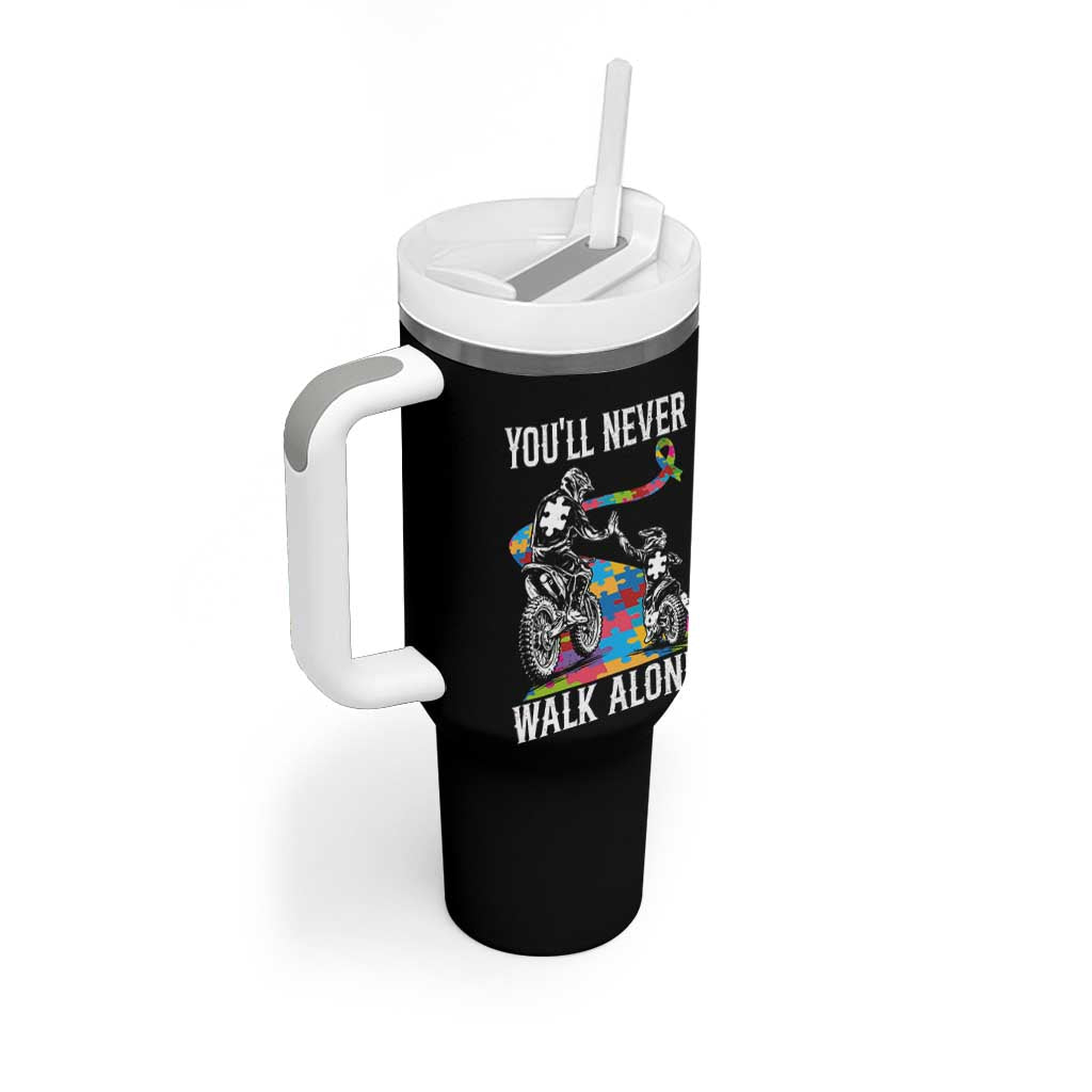 Autism Acceptance Tumbler With Handle Autism Dad Motocross Rider Father Son Support