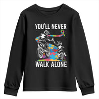 Autism Acceptance Youth Sweatshirt Autism Dad Motocross Rider Father Son Support
