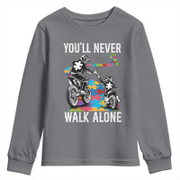 Autism Acceptance Youth Sweatshirt Autism Dad Motocross Rider Father Son Support