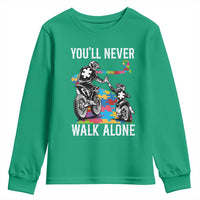 Autism Acceptance Youth Sweatshirt Autism Dad Motocross Rider Father Son Support