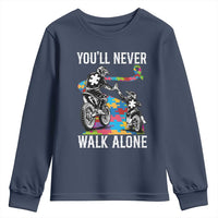 Autism Acceptance Youth Sweatshirt Autism Dad Motocross Rider Father Son Support