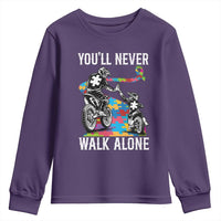 Autism Acceptance Youth Sweatshirt Autism Dad Motocross Rider Father Son Support