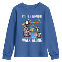 Autism Acceptance Youth Sweatshirt Autism Dad Motocross Rider Father Son Support