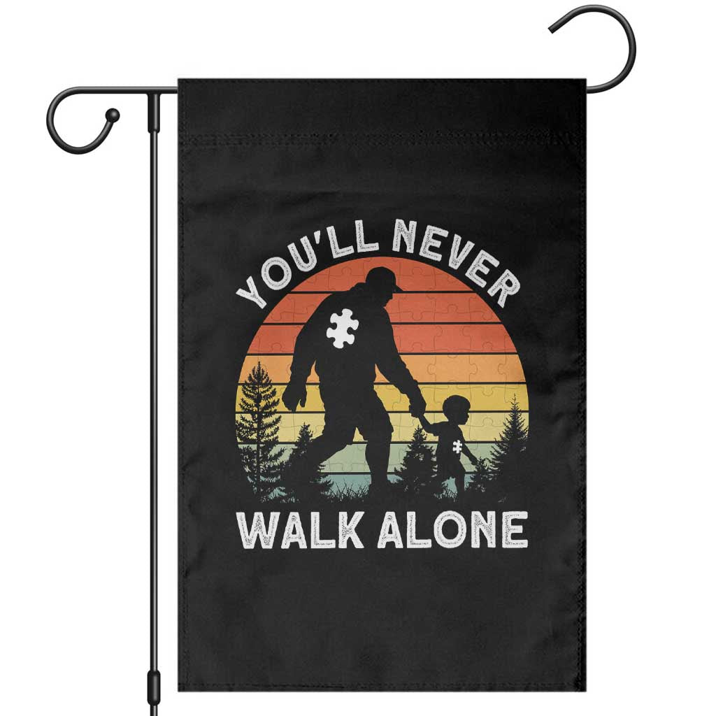 Autism Acceptance Garden Flag Autism Dad You'll Never Walk Alone Support