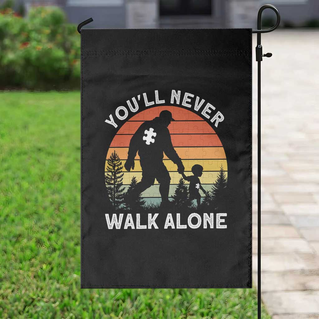 Autism Acceptance Garden Flag Autism Dad You'll Never Walk Alone Support
