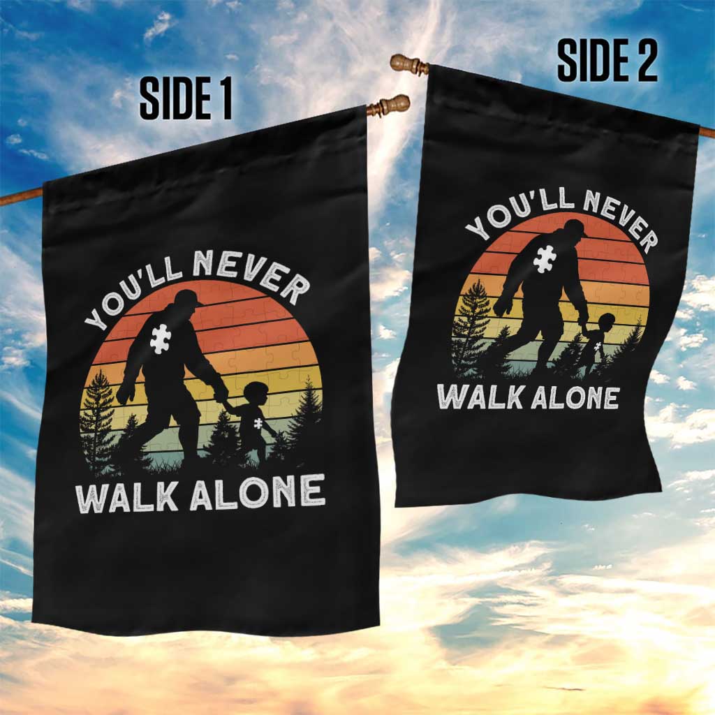 Autism Acceptance Garden Flag Autism Dad You'll Never Walk Alone Support