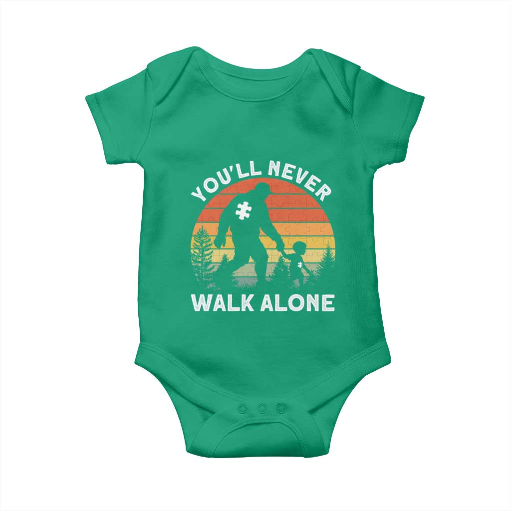 Autism Acceptance Baby Onesie Autism Dad You'll Never Walk Alone Support